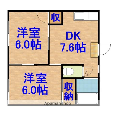コーポ誉田第2(2DK/2階)の間取り写真