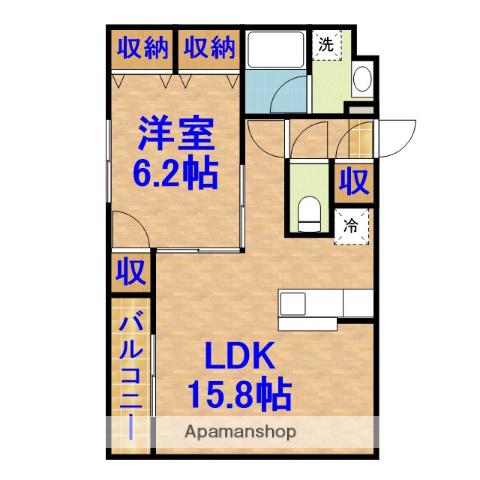 サンライト(1LDK/2階)の間取り写真