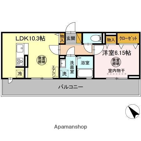 ミッドタウンおゆみ野(1LDK/3階)の間取り写真