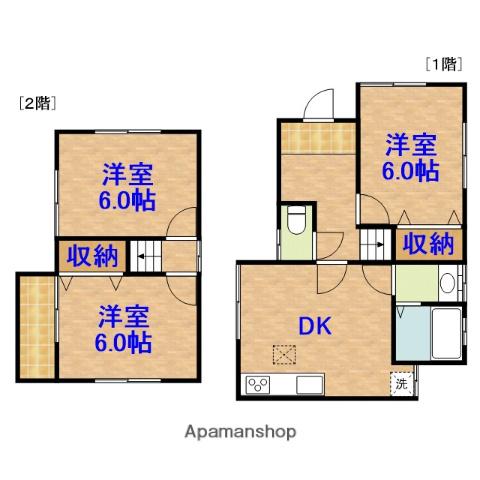 外房線 土気駅 徒歩12分 2階建 築53年(3DK)の間取り写真