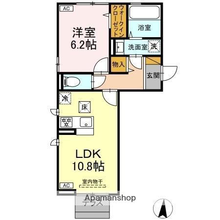 タイムズ・スクエアⅤ ONE(1LDK/1階)の間取り写真