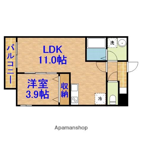 ジーメゾン千葉浜野プラージュ(1LDK/1階)の間取り写真