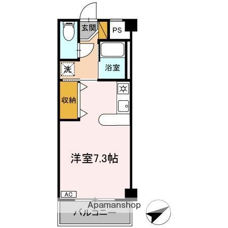 ハイムカメリア(ワンルーム/3階)の間取り写真