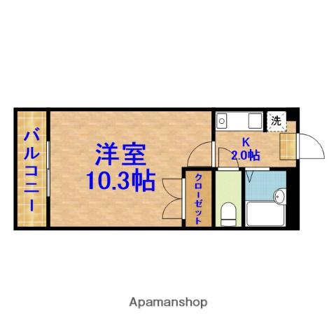 アークA(1K/2階)の間取り写真