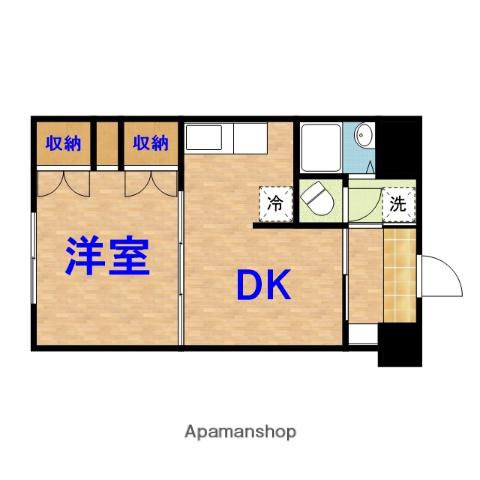 ウインベルデュエット千葉寺町(1DK/4階)の間取り写真