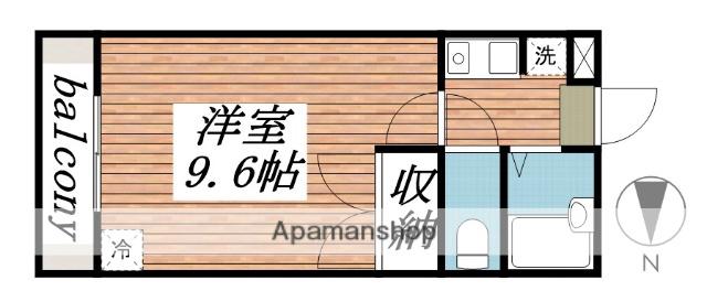 パークハウスイマイS(1K/2階)の間取り写真