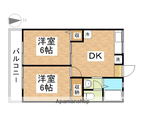 シティハイムシャルールⅢ(2DK/2階)の間取り写真