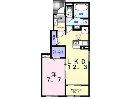 早野アパート2(1LDK/1階)の間取り写真