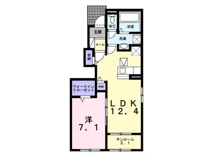 早野アパート4(1LDK/1階)の間取り写真