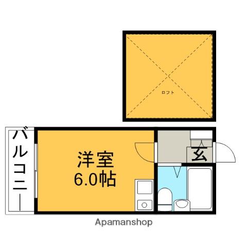 MIKASA HUJIMI NO1(ワンルーム/2階)の間取り写真