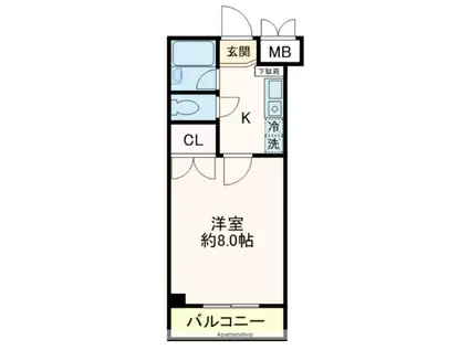 CLEO MAIHAMA Ⅱ (1K/1階)の間取り写真
