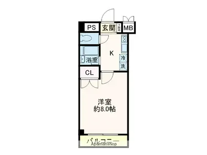 CLEO MAIHAMA Ⅲ (1K/4階)の間取り写真