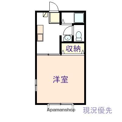 サンセールハイツ(1K/2階)の間取り写真