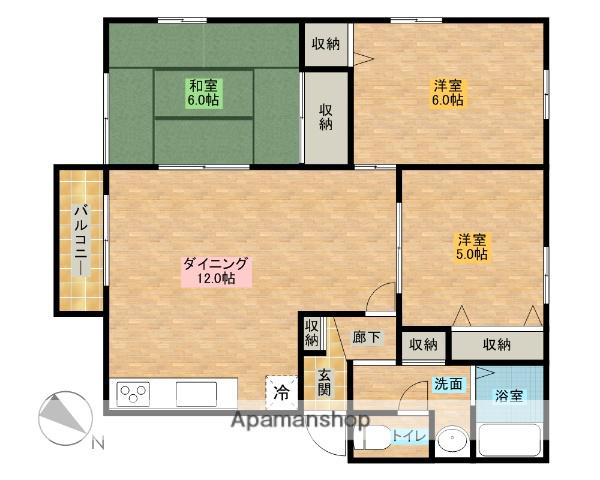 サニーコーポK(3LDK/2階)の間取り写真