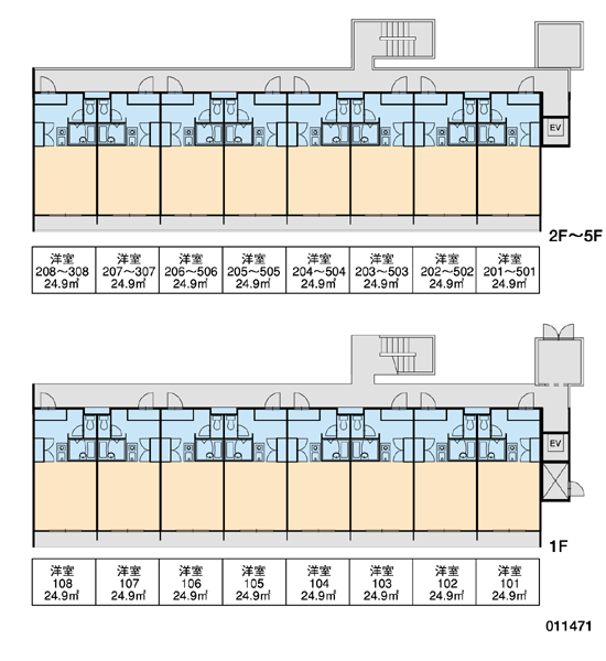 レオパレスエースⅡ(1K/1階)の間取り写真