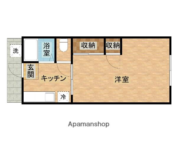 セコンズⅢ(1DK/1階)の間取り写真