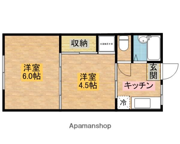 シーサイド朝日 Ⅲ(2K/1階)の間取り写真