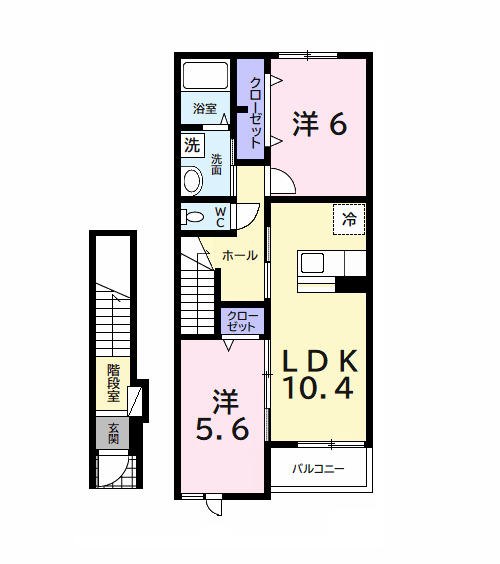 マーベラスガーデン(2LDK/2階)の間取り写真