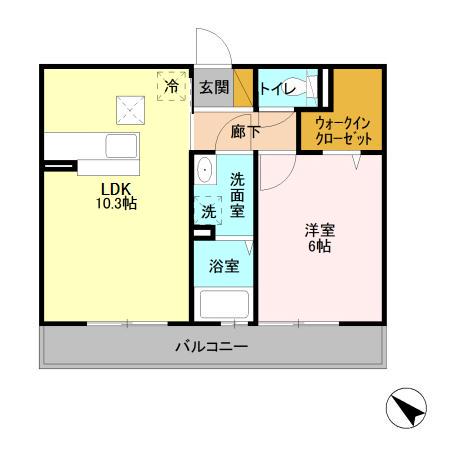 ベイサイドテラス ANNEX A(1LDK/3階)の間取り写真