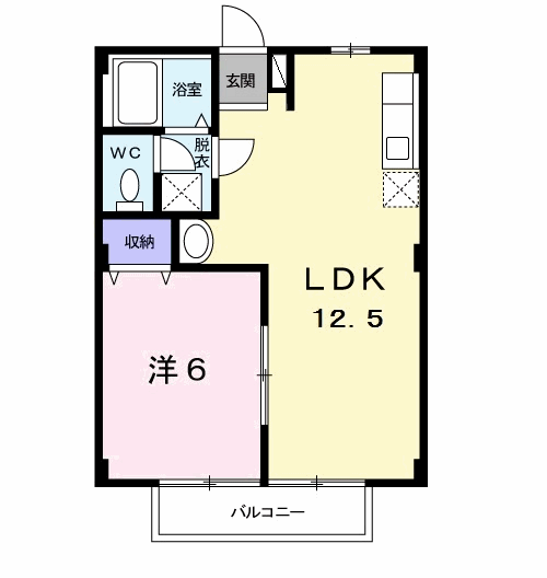 サンドリーム(1LDK/2階)の間取り写真