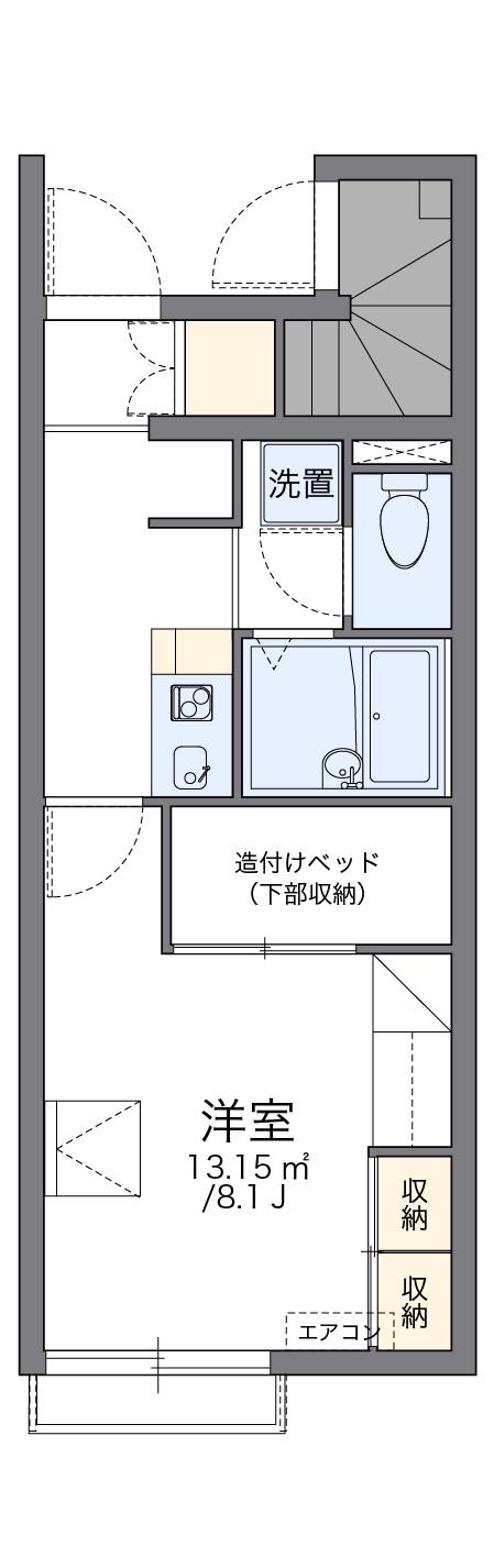 レオパレスハヅキ木更津(1K/1階)の間取り写真