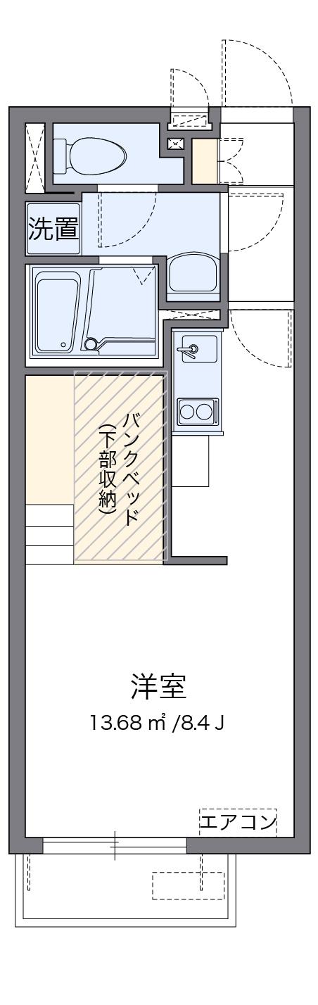 レオネクストキュヴェージュ(ワンルーム/1階)の間取り写真