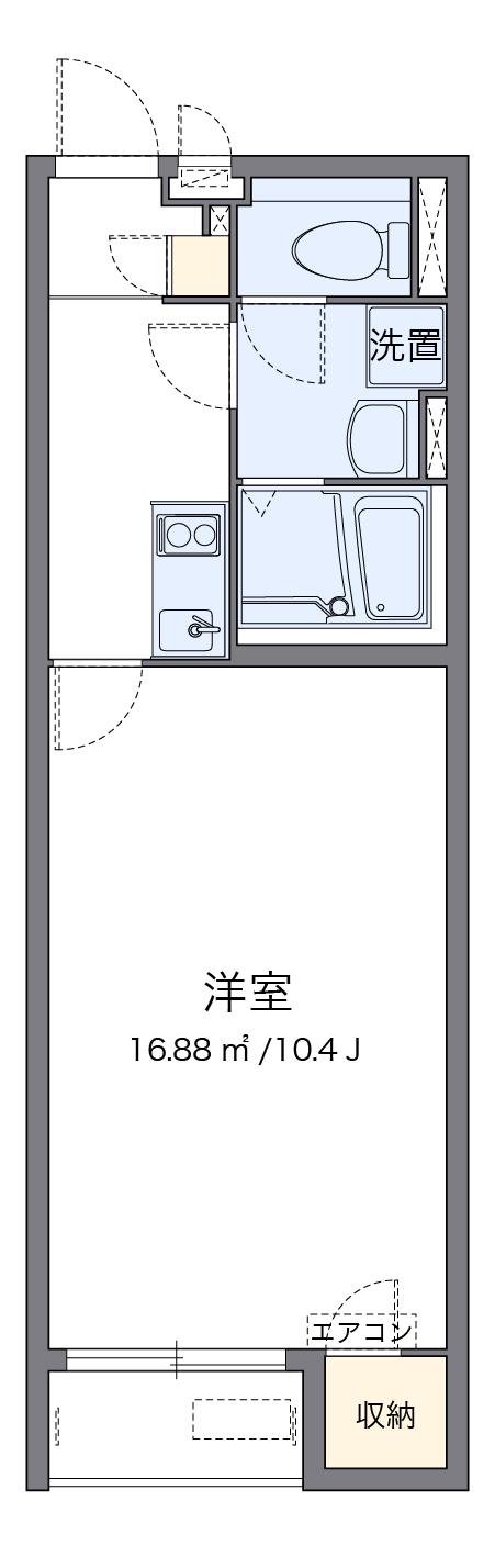 クレイノ巌根Ⅱ(1K/2階)の間取り写真