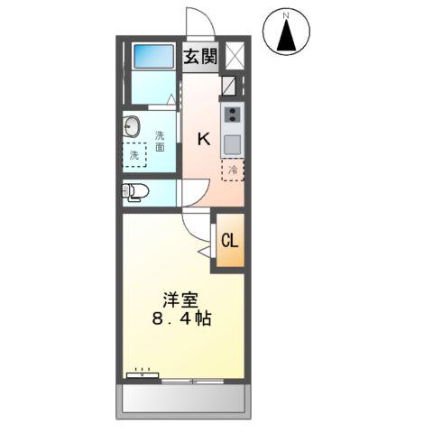ルナステラ(1K/2階)の間取り写真
