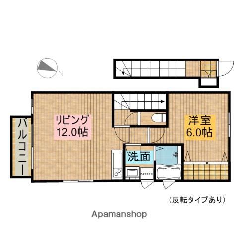 シャレー太田B(1LDK/2階)の間取り写真