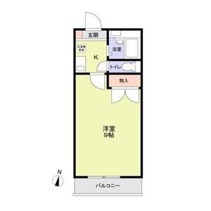ベイヒルズA(1K/3階)の間取り写真