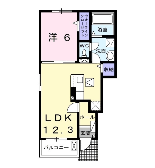 タートルヒルズ5TH(1LDK/1階)の間取り写真