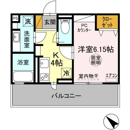 FORTUNEX (1K/2階)の間取り写真