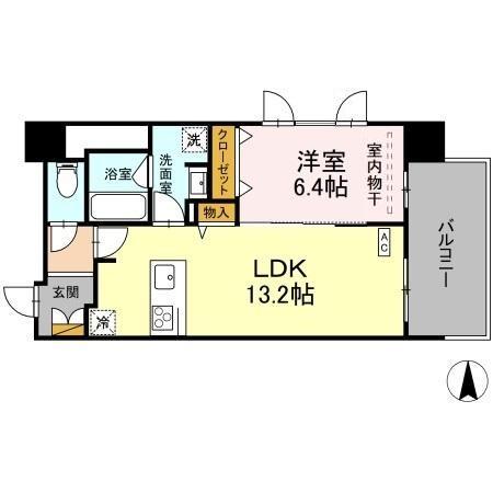 THE REJUVEPORT KISARAZU(1LDK/11階)の間取り写真