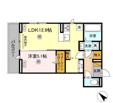 ホープドリームハウス(1LDK/3階)の間取り写真