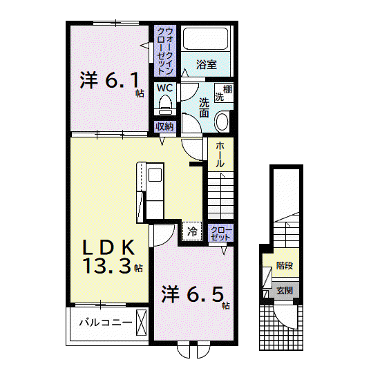 エクセレント アークⅡ(2LDK/2階)の間取り写真