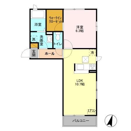 レナフォート A(1LDK/1階)の間取り写真