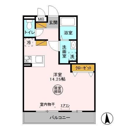 BIZSTAY木更津(ワンルーム/1階)の間取り写真