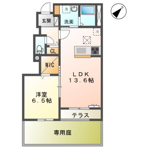 木更津市高砂3丁目アパート(1LDK/1階)の間取り写真