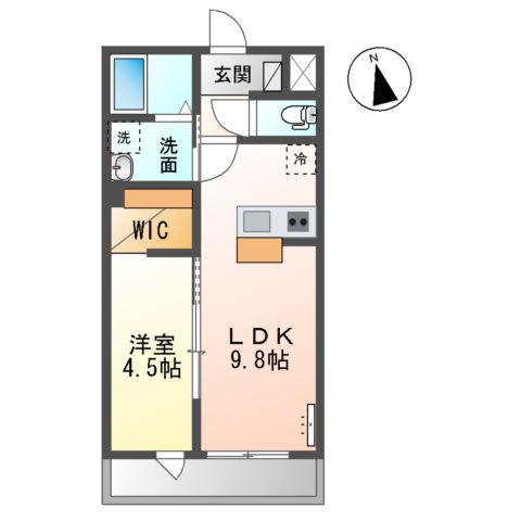 イルミエールヤヨイ(1LDK/1階)の間取り写真