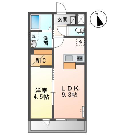 イルミエールヤヨイ(1LDK/2階)の間取り写真