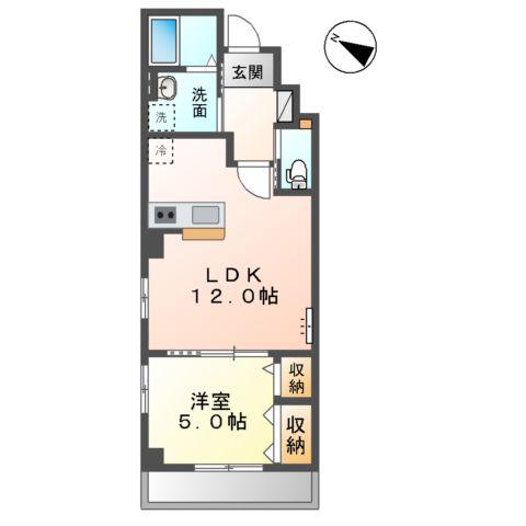 木更津市金田東4丁目マンション(1LDK/2階)の間取り写真