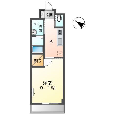 木更津市金田東4丁目マンション(1K/3階)の間取り写真