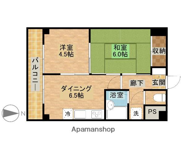 第2萬崎ビル(2DK/6階)の間取り写真