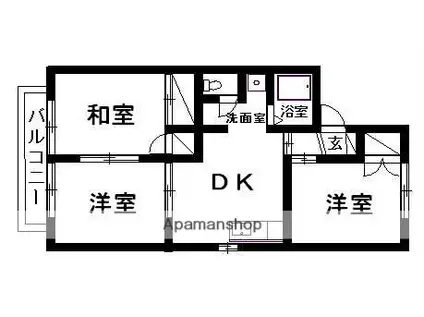 プレミールハイツ壱番館(3DK/1階)の間取り写真