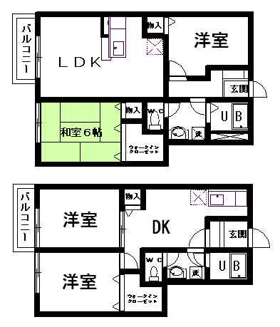 メーリーウィンドJ(2LDK/1階)の間取り写真