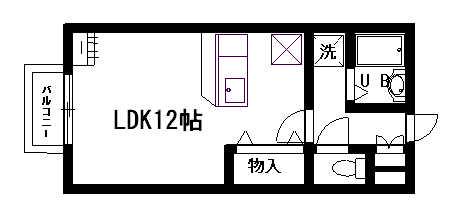 ラグーナフォンテーヌ(1K/1階)の間取り写真