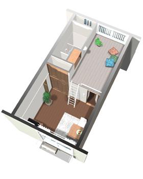 レオパレススマイル(ワンルーム/2階)の間取り写真