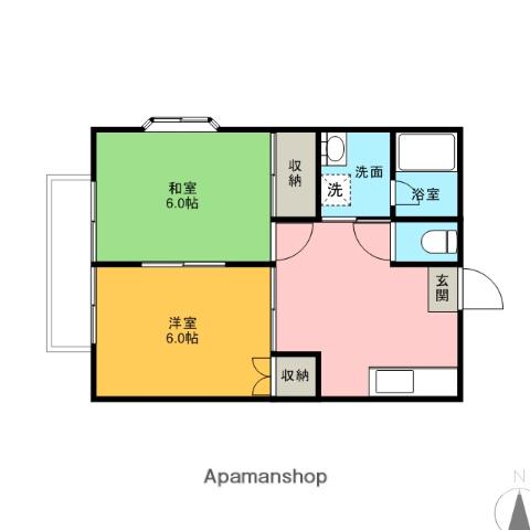 メゾンコート・ダ・ジュール(2DK/1階)の間取り写真