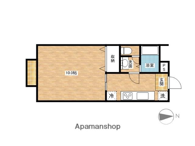 シャレー桜井新町 D棟(1K/1階)の間取り写真
