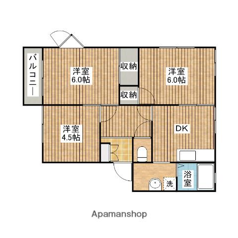 サンフレグランスB(3DK/2階)の間取り写真